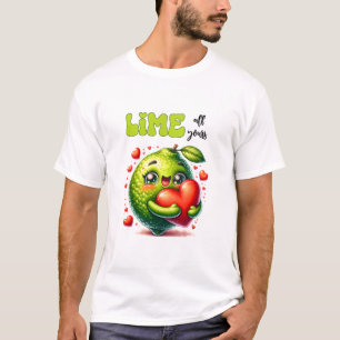 Camiseta Gracioso Lime All Yours Punny Valentine