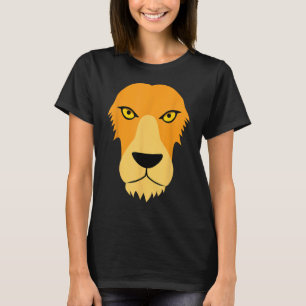 Camiseta Gracioso Lion Face Fácil Costumbre Animal