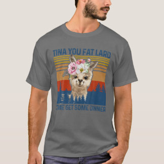 Camiseta Gracioso Llama Alpaca Tina Tu Gorda Llega, Consigu
