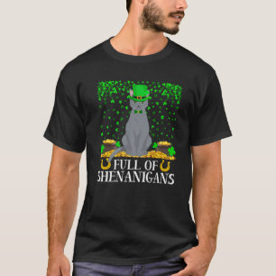 Camiseta Gracioso Lleno De Shenanigans Gato Azul Ruso St. P