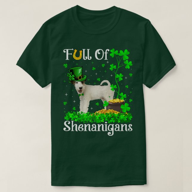 Camiseta Gracioso Lleno De Shenanigans Para El Perro Terrie (Diseño del anverso)
