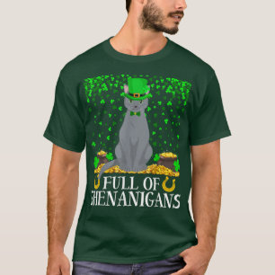 Camiseta Gracioso Lleno De Shenanigans Ruso Cat St 