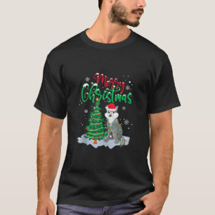 Camiseta Gracioso lobo animal amante Navidad iluminando Wol