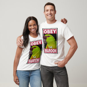 Camiseta Gracioso loro frente a maroon - Arte de pájaro