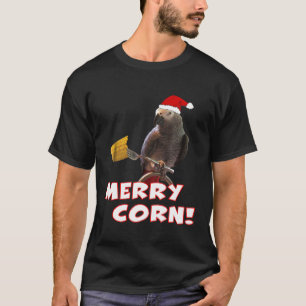 Camiseta Gracioso loro gris africano, moras Navidades de ma
