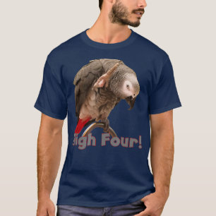 Camiseta Gracioso loro gris africano ondeando cuatro altos