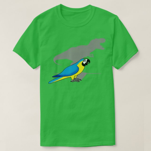 Camiseta Gracioso loro rex Amarillo Ara Azul Macaw (Diseño del anverso)