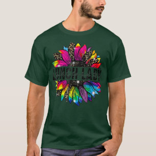 Camiseta Gracioso Lunch Lady Sunflower Leopard Tie Dye De N