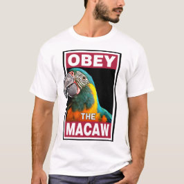 Camiseta Gracioso Macaw De Tiro Azul - Arte De Ave