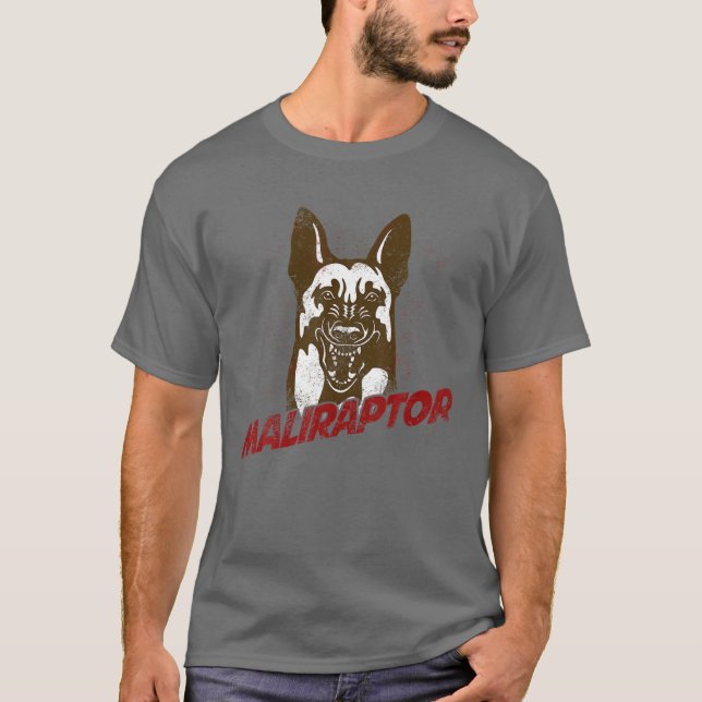 Camiseta Gracioso Malinois Maliraptor Belga Para Maligator  (Anverso)