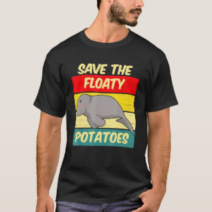 Camiseta Gracioso Manatee Retro Cute Salva Las Patatas Flot