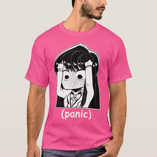 Camiseta Gracioso Manga Pánico Chibi Komi San Meme (Anverso)