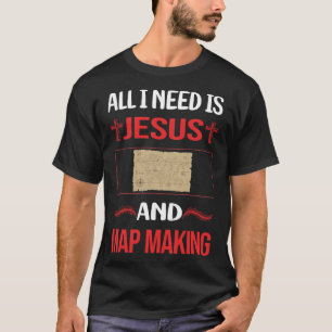 Camiseta Gracioso Mapa de Jesús Haciendo Cartografía de Map