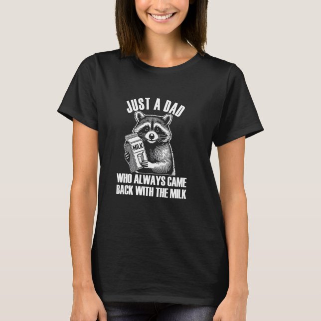 Camiseta Gracioso mapache del Día del Padre, leche divertid (Anverso)