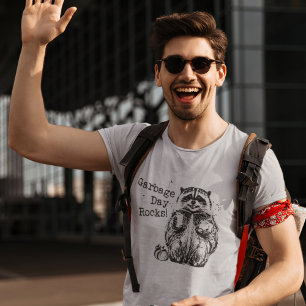 Camiseta Gracioso mapeo Raccoon Comer Basura Dibujar Basura