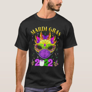 Camiseta Gracioso Mardi Quarantine Gras 2022 Face Mask Mard