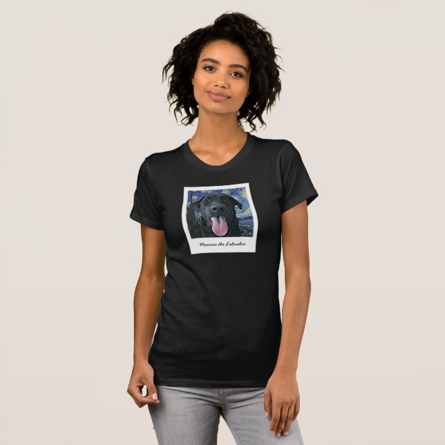 Camiseta Gracioso Mascota de Black Lab Personalizado Foto y (Anverso completo)