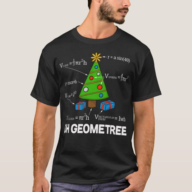 Camiseta Gracioso Math Geometry Christmas Tree Pun Teacher (Anverso)