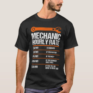 Camiseta Gracioso Mecánico por Horas Tasa de Futuro Mecánic