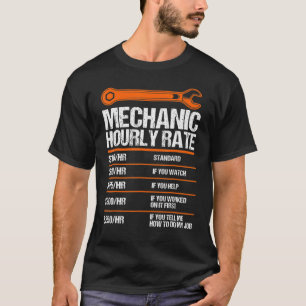 Camiseta Gracioso Mecánico por Horas Tasa de Futuro Mecánic