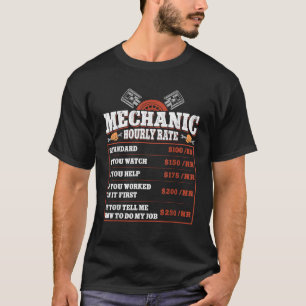 Camiseta Gracioso Mechanic Hourrate Tasas de mano de obra C