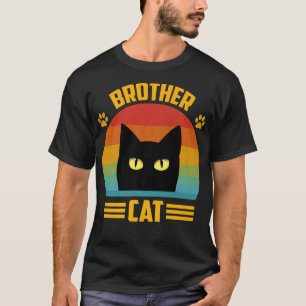 Camiseta Gracioso Mejor Hermano Gato Retro Vintage Brother
