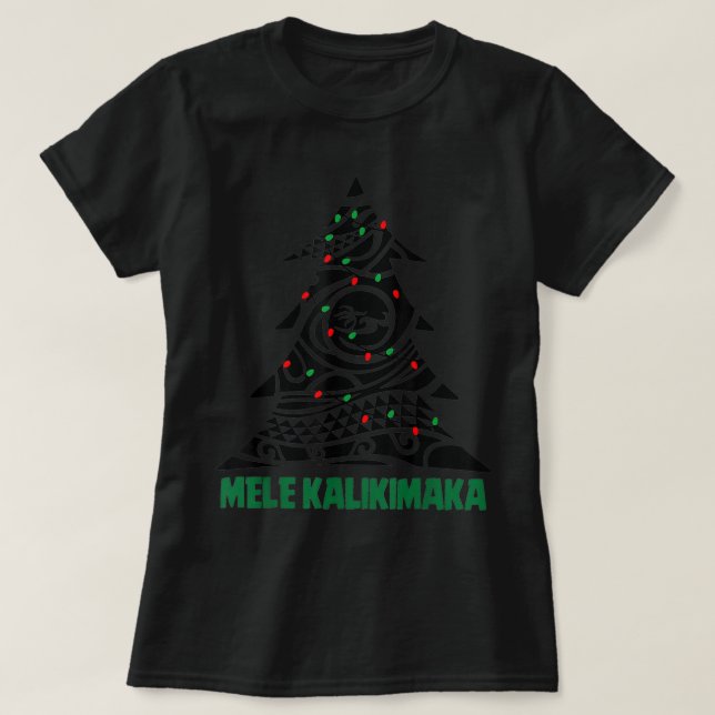Camiseta Gracioso Mele Kalikimaka Hawaii Árbol de Navidad H (Diseño del anverso)