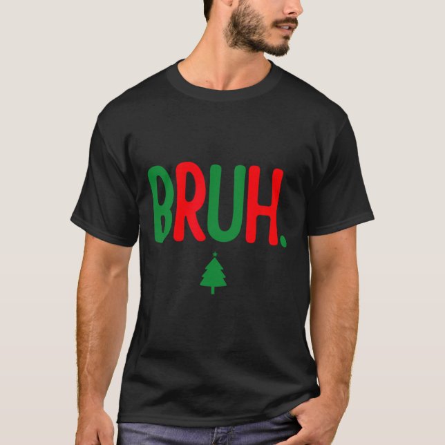 Camiseta Gracioso meme Bruh Merry Christmas Pajama Family M (Anverso)