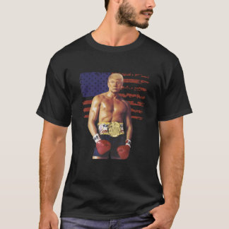 Camiseta Gracioso meme de boxeo en Trump con bandera estado