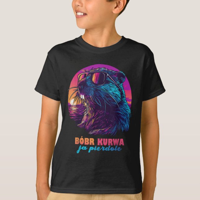 Camiseta Gracioso meme de castores polacos - Bobr Bober Kur (Anverso)