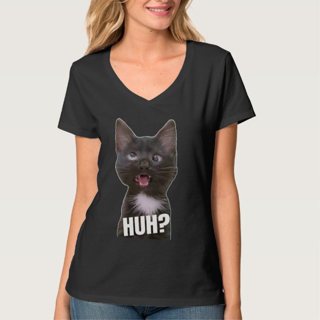 Camiseta Gracioso meme de gato con ojos cruzados (Anverso)