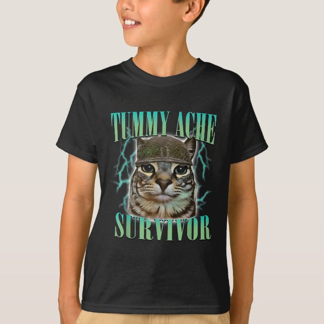 Camiseta Gracioso meme de gato de sobreviviente de Ache "Tu (Anverso)