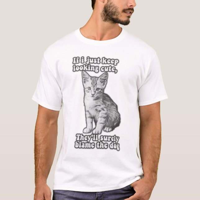 Camiseta Gracioso meme de gato lindo para los dueños de gat (Anverso)