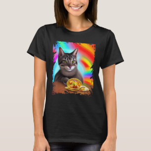 Camiseta Gracioso meme de Internet del gato del arco iris T