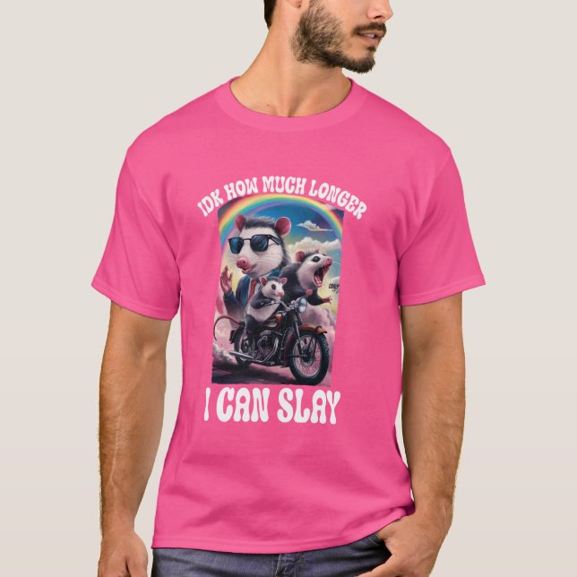 Camiseta Gracioso Meme Idk De Opossum Cuánto Tiempo Más Pue (Anverso)