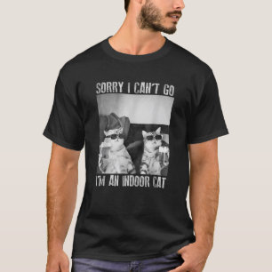 Camiseta Gracioso meme interior de gato siento no poder ir 