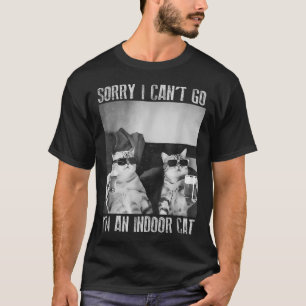 Camiseta Gracioso meme interior de gato siento no poder ir 