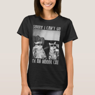 Camiseta Gracioso meme interior de gato siento no poder ir