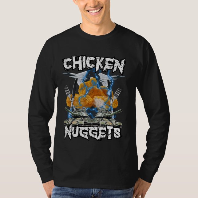 Camiseta Gracioso meme sobre el Bootleg Hardcore con nugget (Anverso)