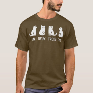 Camiseta Gracioso Meow Kitty Un Deux Trois Cat Gracioso Gat