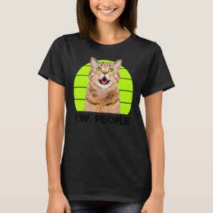 Camiseta Gracioso Meow Sorprendió A Cat, Ew. Ilustracion de