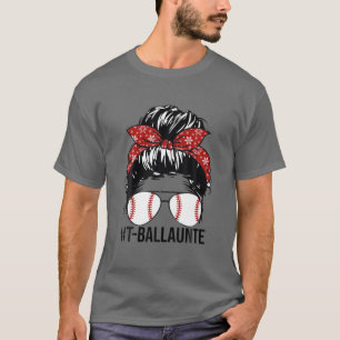 Camiseta Gracioso Messy Hair Bun Ball Aunte Tía