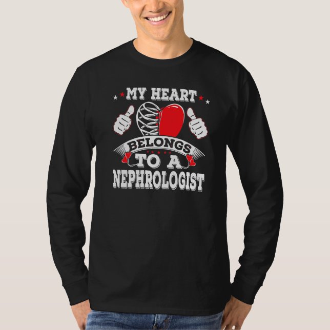 Camiseta Gracioso, Mi Corazón Pertenece A Un Nefroólogo Val (Anverso)