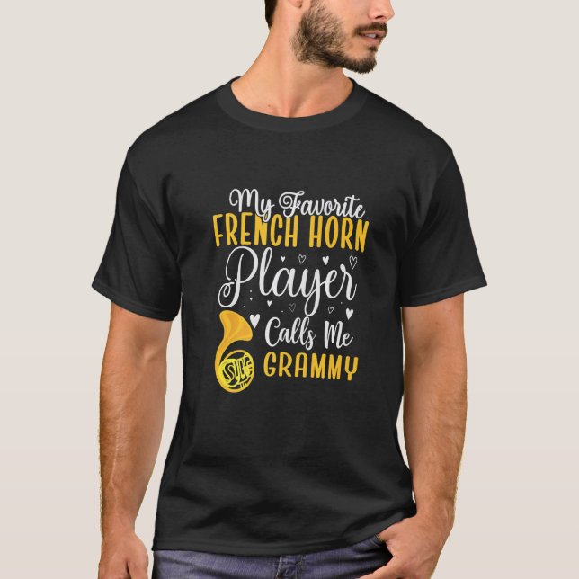 Camiseta Gracioso Mi jugador favorito del Cuerno francés me (Anverso)