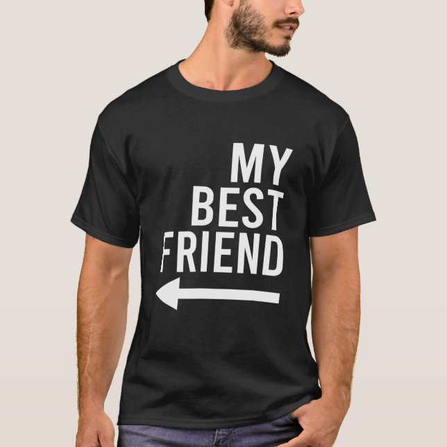 Camiseta Gracioso Mi Mejor Amigo Con Flecha Apuntando A La  (Anverso)