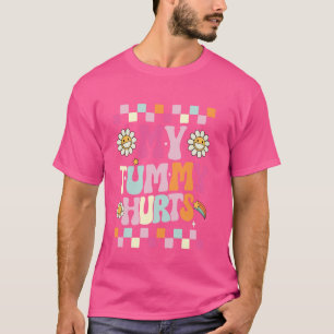 Camiseta Gracioso Mi Tummy Duele A Groovy La Flor Aestética
