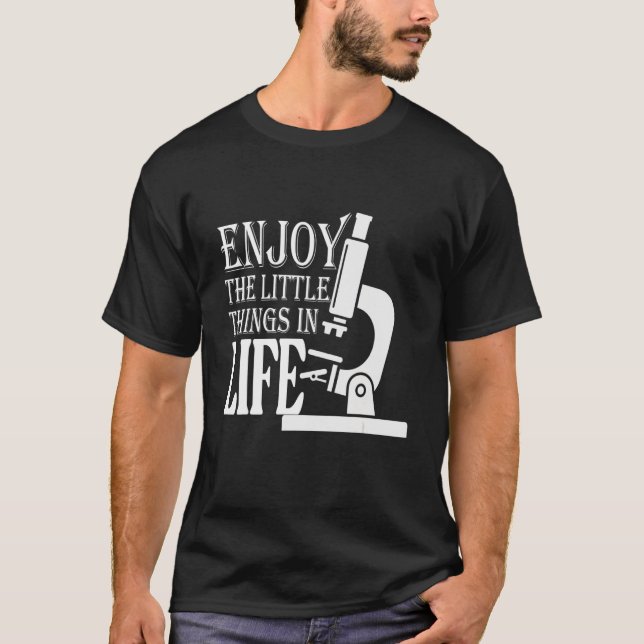 Camiseta Gracioso MICROSCOPIO MICROBIOLOGISTAS BIOLOGÍA NER (Anverso)
