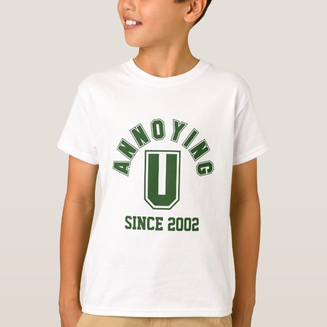 Camiseta Gracioso Molestando Chico Tee, Verde (Anverso)