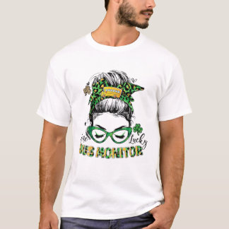 Camiseta Gracioso monitor de autobús escolar con suerte