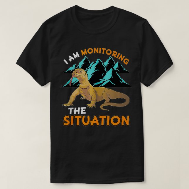 Camiseta Gracioso Monitor Mascota Lizard Humor Gráfico Rep (Diseño del anverso)